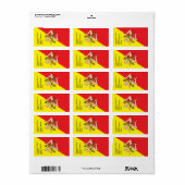 Benutzerdefiniertes Etikett mit der Flagge Sizilie Adressaufkleber (Vorne)