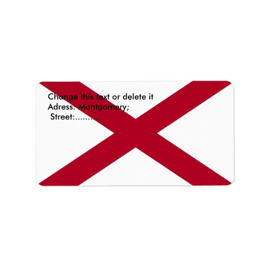 Benutzerdefiniertes Etikett mit der Flagge von Ala Adressaufkleber (Vorne)