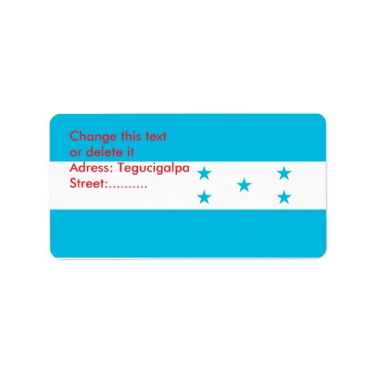 Benutzerdefiniertes Etikett mit der Flagge von Hon Adressaufkleber (Vorne)