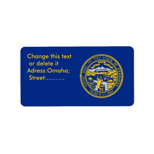 Benutzerdefiniertes Etikett mit der Flagge von Neb Adressaufkleber (Vorne)