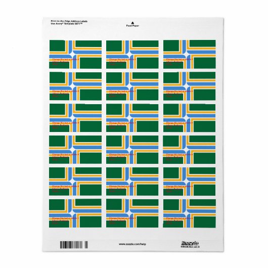 Benutzerdefiniertes Etikett mit der Flagge von Por Adressaufkleber (Vorne)