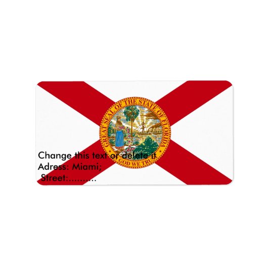 Benutzerdefiniertes Etikett mit Flag von Florida, Adressaufkleber (Vorne)