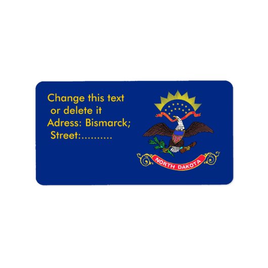 Benutzerdefiniertes Etikett mit Flag von North Dak Adressaufkleber (Vorne)