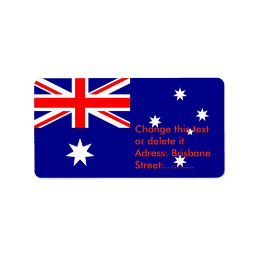 Benutzerdefiniertes Etikett mit Flagge Australiens Adressaufkleber (Vorne)