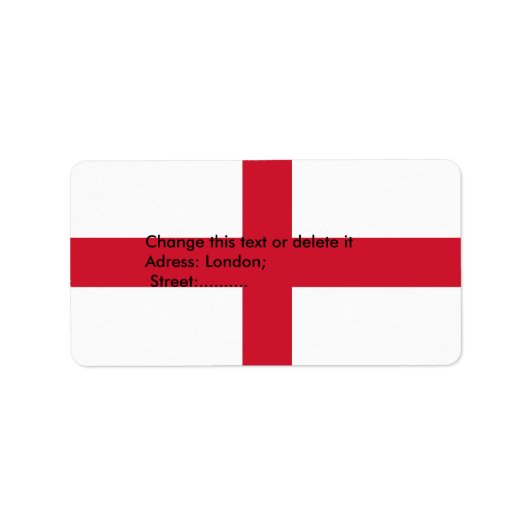 Benutzerdefiniertes Etikett mit Flagge in England Adressaufkleber (Vorne)