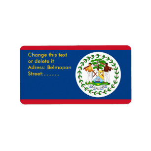 Benutzerdefiniertes Etikett mit Flagge von Belize Adressaufkleber