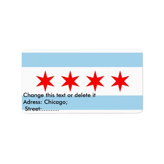 Benutzerdefiniertes Etikett mit Flagge von Chicago Adressaufkleber (Vorne)