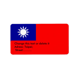 Benutzerdefiniertes Etikett mit taiwanischer Flagg Adressaufkleber