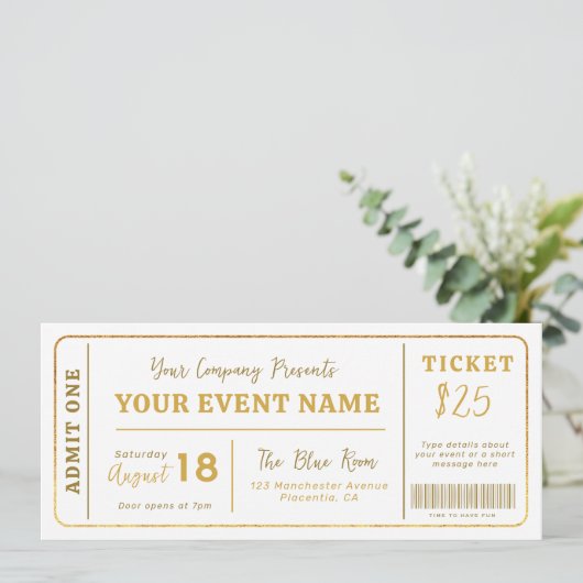 Benutzerdefiniertes Event-Ticket, Konzert-Fake-Tic Einladung (Stehend Vorderseite)