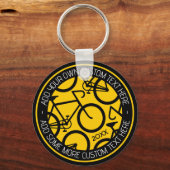 Benutzerdefiniertes Fahrrad Gelb und Schwarz Schlüsselanhänger (Vorderseite)