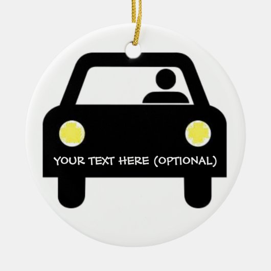 Benutzerdefiniertes Fahrzeug und Treiber Keramik Ornament (Vorne)