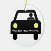 Benutzerdefiniertes Fahrzeug und Treiber Keramik Ornament (Links)