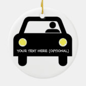 Benutzerdefiniertes Fahrzeug und Treiber Keramik Ornament (Hinten)
