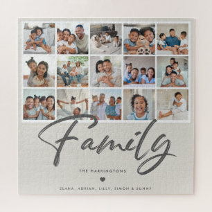 Benutzerdefiniertes Familien-Multi-15-Foto-Collage Puzzle