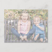 Benutzerdefiniertes Familienfoto 2024 Monatlicher  Postkarte (Vorderseite)