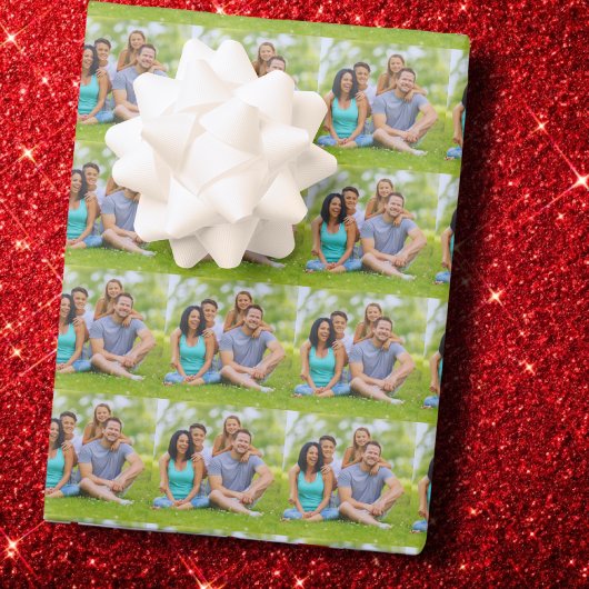 Benutzerdefiniertes Familienfoto Geschenkpapier Set