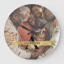 Benutzerdefiniertes Familienfoto Gold-Monogramm-Na