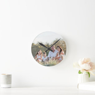 Benutzerdefiniertes Familienfoto Runde Wanduhr