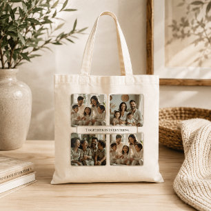 Benutzerdefiniertes Familienfoto – Zusammen ist al Tragetasche