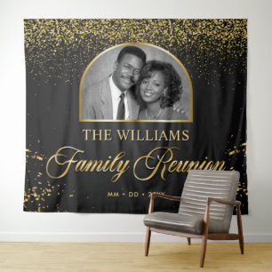 Benutzerdefiniertes Familientreffen-Banner, 1 Foto Wandteppich