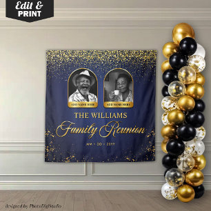 Benutzerdefiniertes Familientreffen-Banner, 2 Foto Wandteppich