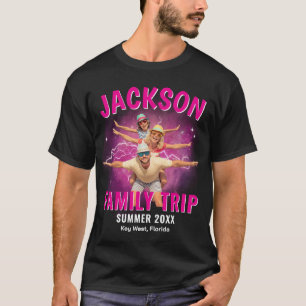 Benutzerdefiniertes Familienurlaub-Foto Vintage-Bo T-Shirt