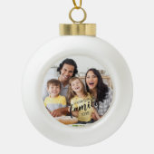 Benutzerdefiniertes FAMILY-Skript 1-Foto-Sake Keramik Kugel-Ornament (Vorderseite)