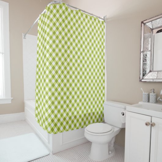 Benutzerdefiniertes Farb-Gingham-Muster Duschvorhang (Beispiel)
