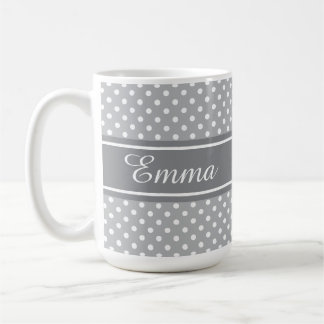 Benutzerdefiniertes Farb- und Namens-Polka-Punkt-M Kaffeetasse