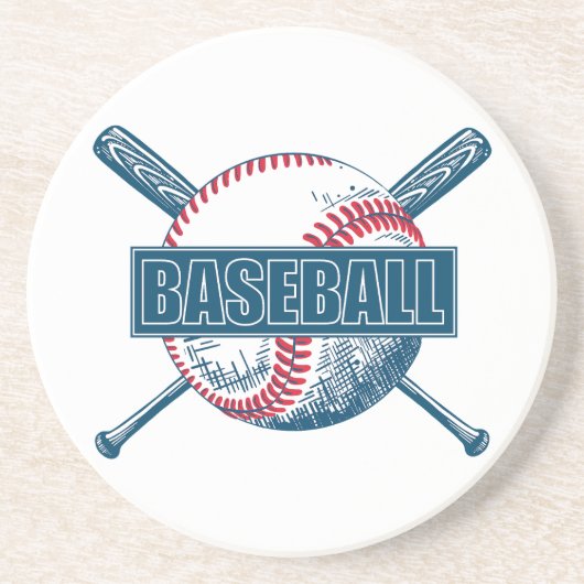 Benutzerdefiniertes FarbBaseball Getränkeuntersetzer (Vorne)