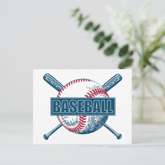 Benutzerdefiniertes FarbBaseball Postkarte (Stehend Vorderseite)