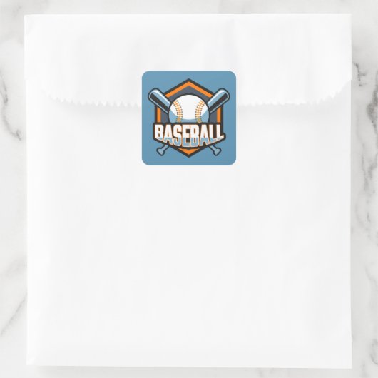 Benutzerdefiniertes FarbBaseball Quadratischer Aufkleber (Tasche)