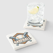 Benutzerdefiniertes FarbBaseball Steinuntersetzer (Seitenansicht)