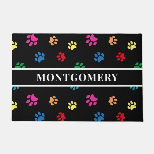 Benutzerdefiniertes Farbdruckmuster auf schwarz Fußmatte (Vorderseite)