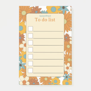 Benutzerdefiniertes farbenfrohes Retro-Blumenmuste Post-it Klebezettel