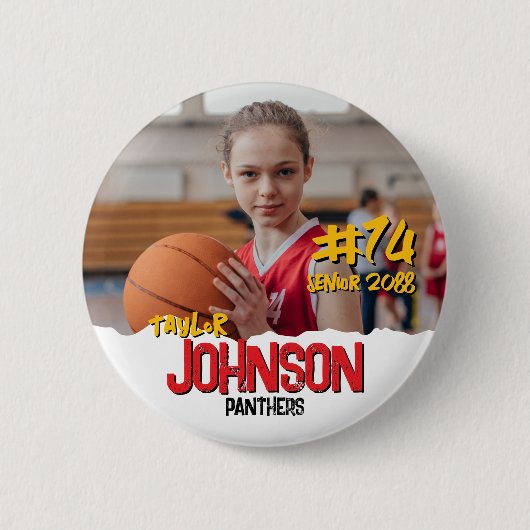 Benutzerdefiniertes Farbfoto für den Senior Night  Button (Vorderseite)