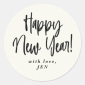 Benutzerdefiniertes Farbglücks im neuen Jahr Runder Aufkleber (Vorderseite)