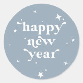 Benutzerdefiniertes Farbglücks Neues Jahr + Sterne Runder Aufkleber (Vorderseite)