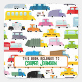 Benutzerdefiniertes farbiges Buchzeichen Quadratischer Aufkleber (Vorderseite)