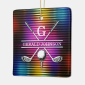 Benutzerdefiniertes farbiges Golf Monogram-Design Keramikornament (Links)