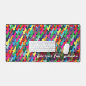 Benutzerdefiniertes farbiges Pfeil-Muster mit Name Schreibtischunterlage (Tastatur & Maus)