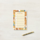 Benutzerdefiniertes farbiges Retro-Blume-Muster fü Post-it Klebezettel (Auf Schreibtisch)