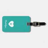 Benutzerdefiniertes Farbmonogramm Herz Modernes Sk Gepäckanhänger (Vorderseite horizontal)
