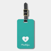 Benutzerdefiniertes Farbmonogramm Herz Modernes Sk Gepäckanhänger (Vorderseite vertikal)