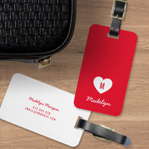Benutzerdefiniertes Farbmonogramm Herz Modernes Sk Gepäckanhänger
