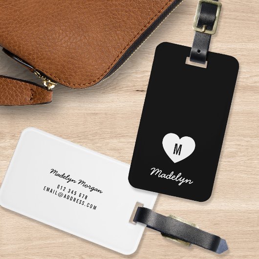 Benutzerdefiniertes Farbmonogramm Herz Modernes Sk Gepäckanhänger