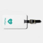 Benutzerdefiniertes Farbmonogramm Herz Modernes Sk Gepäckanhänger (Vorderseite horizontal)