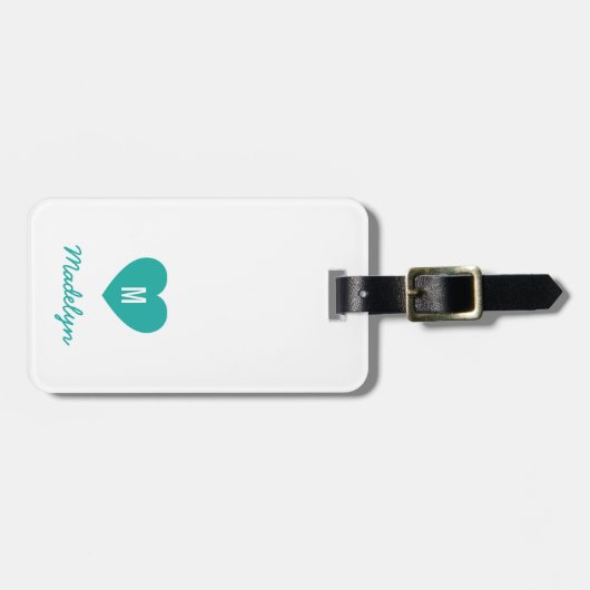 Benutzerdefiniertes Farbmonogramm Herz Modernes Sk Gepäckanhänger (Vorderseite horizontal)