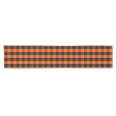 Benutzerdefiniertes Farbschwarz Orange Gingham Kar Kurzer Tischläufer (Horizontal)