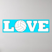 Benutzerdefiniertes Farbvolleybal-LIEBE Lang-Horiz Poster (Vorne)